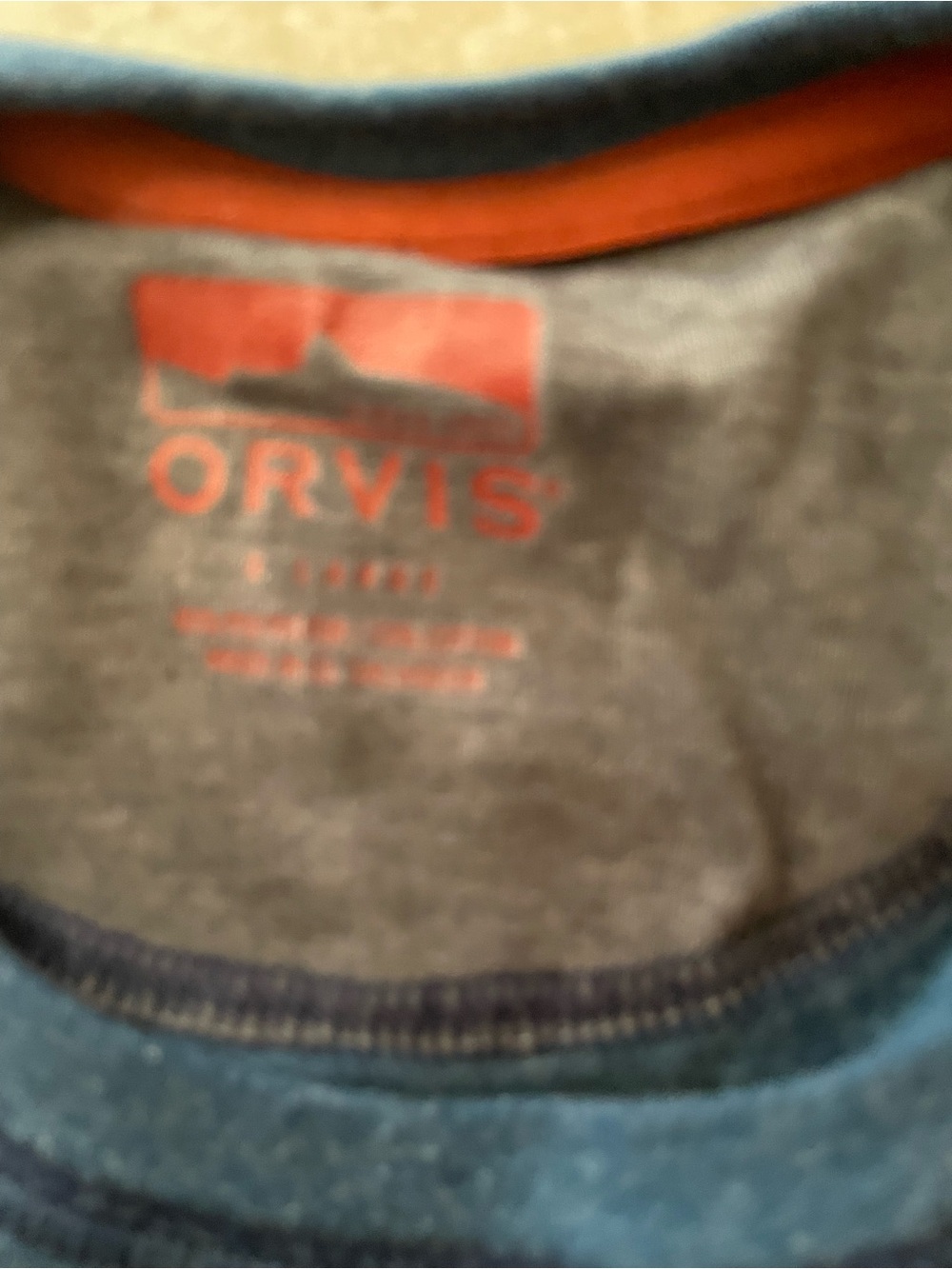 Orvis Men's Long-Sleeve Heather Slate Blue Crew - Picture 3 of 3